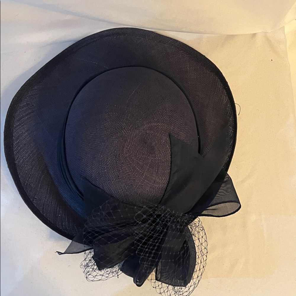Chic Navy Women's Hat with Bow Accent - Picture 7 of 7
